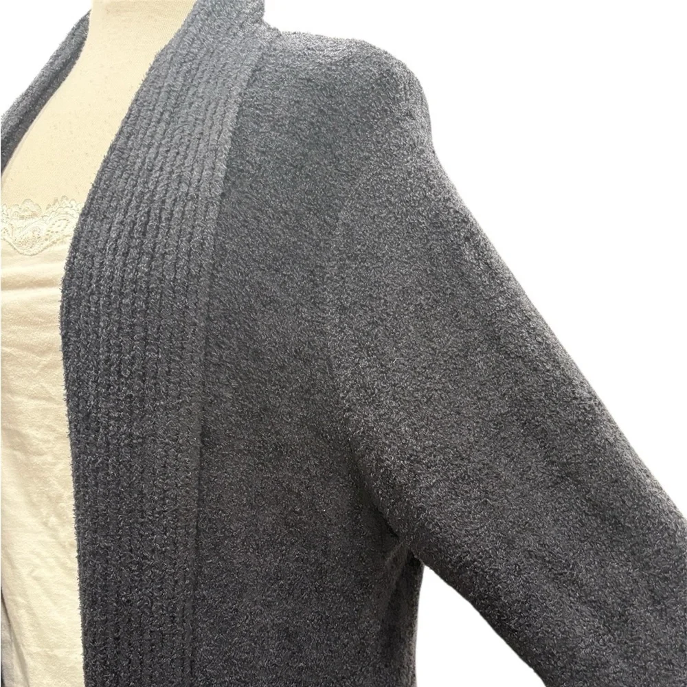 Barefoot Dreams Black Montecito Cozychic Lite Long Cardigan | Size 2X - Picture 4 of 12